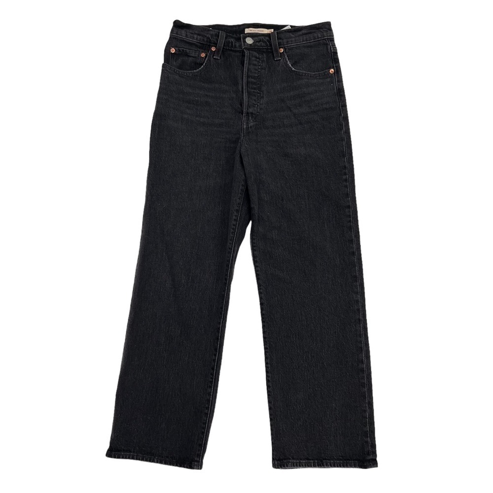 Levi's Women's Black Ribcage Straight Button Fly Ankle Jeans Size 28x27